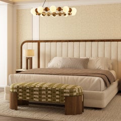 Handmade Marthina Bed in Carved Wood with Bespoke Detailing by Nolita Harbour
