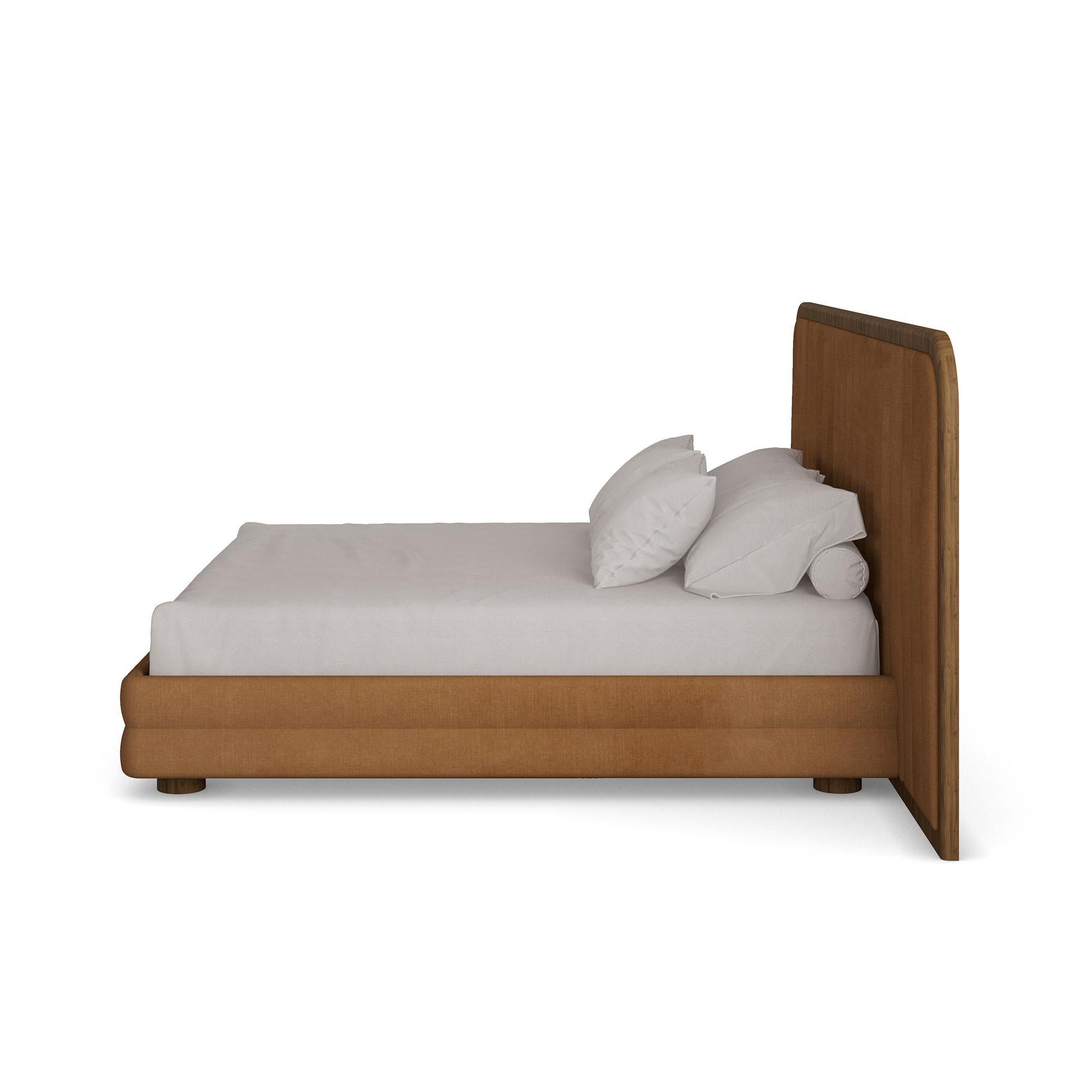 Portuguese Handmade Marthina Bed in Carved Wood with Bespoke Detailing by Nolita Harbour For Sale