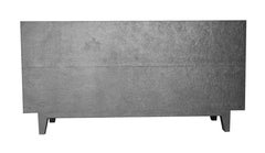 Handmade Med. Hammered White Bronze Floral Buffet – Metal Clad Sideboard