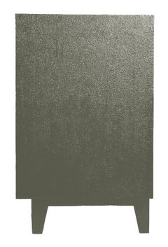 Handmade Med. Hammered White Bronze Floral Buffet – Metal Clad Sideboard