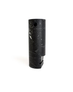 Handmade Medium Cylindrical Face Vase in Black Marquina Marble