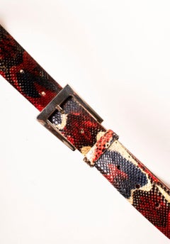 Ceinture en cuir de python faite à la main pour hommes I.L.A. Taille L