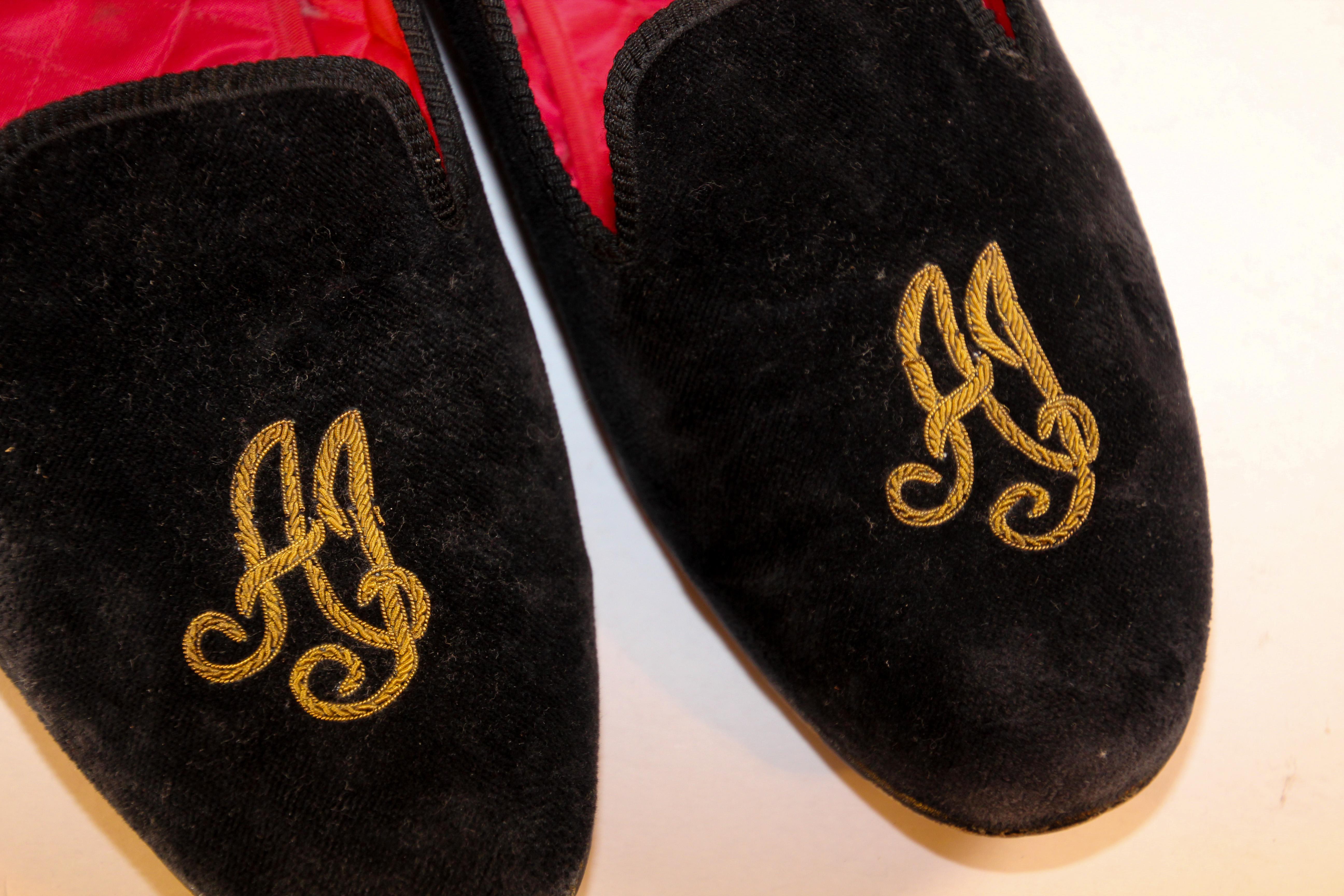 men's velvet loafers embroidered