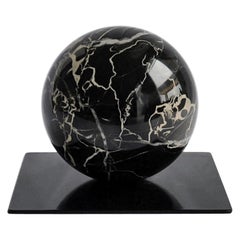 Pisapapeles de Metal Hecho a Mano con Esfera de Mármol Portoro