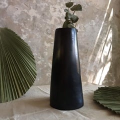 Handmade Mexican Black Clay Pot Vessel from Oaxaca