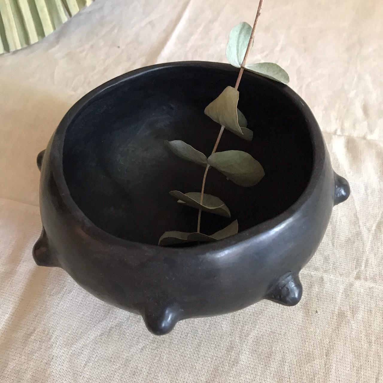 Handmade Mexican Black Clay Pot Vessel from Oaxaca 1