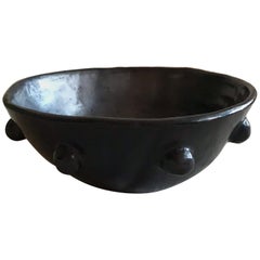 Handmade Mexican Black Clay Pot Vessel from Oaxaca