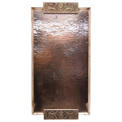 Handmade Mid-Century Modern Embossed Copper Tray, 1970's