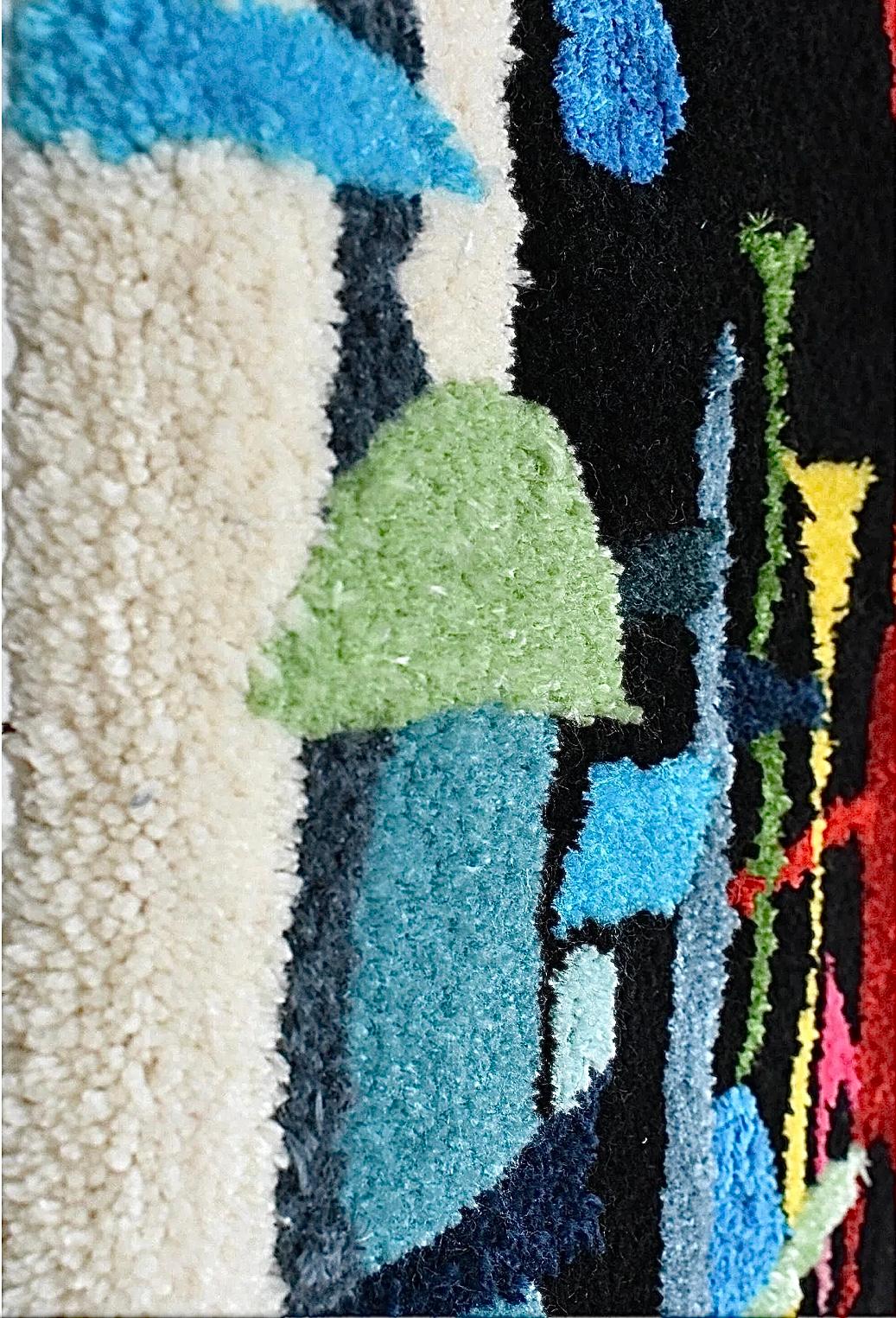 Suspension murale d'art textile de style Evelyn Ackerman, faite à la main, mi-siècle moderne en vente 3
