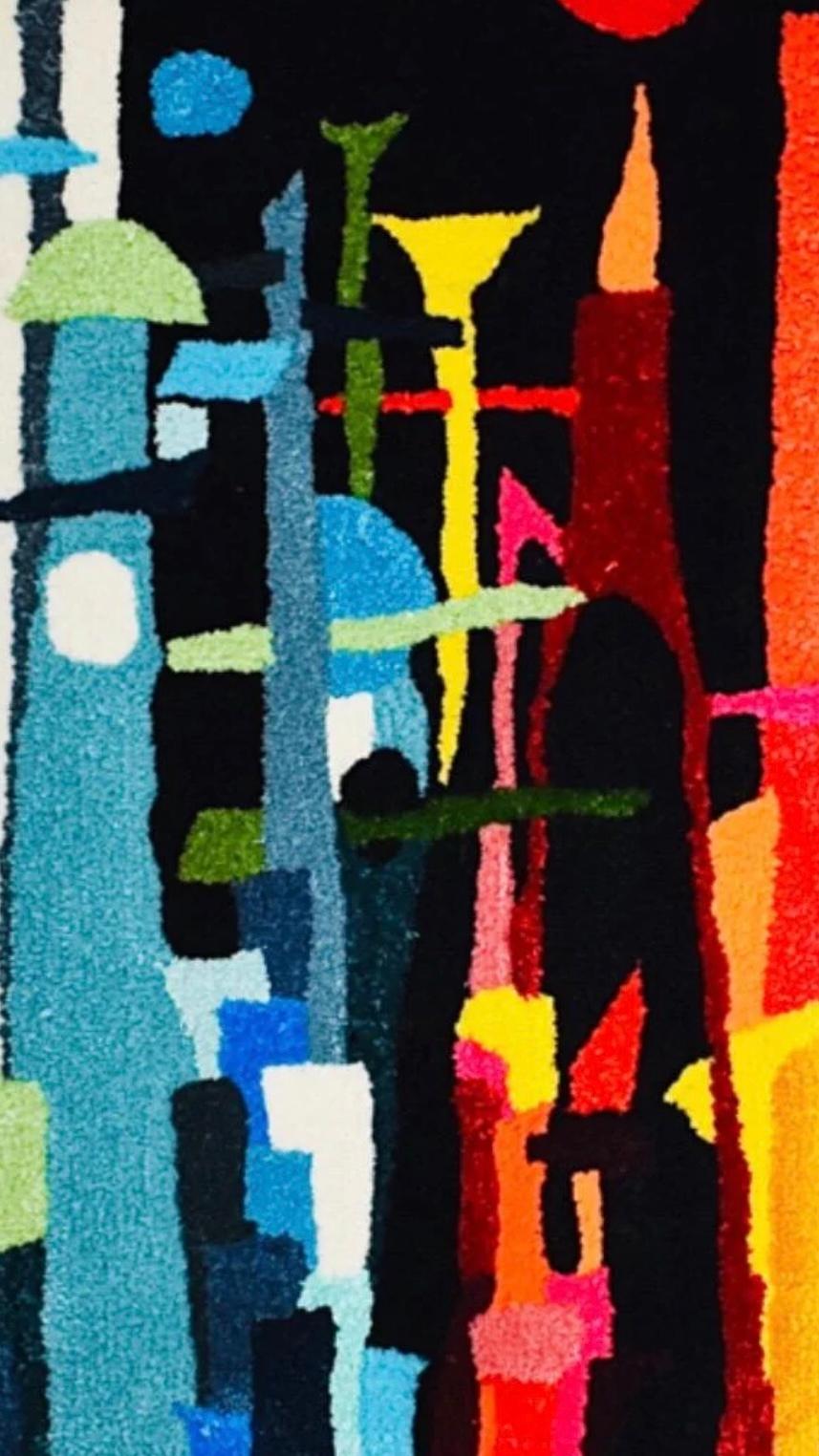 Mid-Century Modern Suspension murale d'art textile de style Evelyn Ackerman, faite à la main, mi-siècle moderne en vente