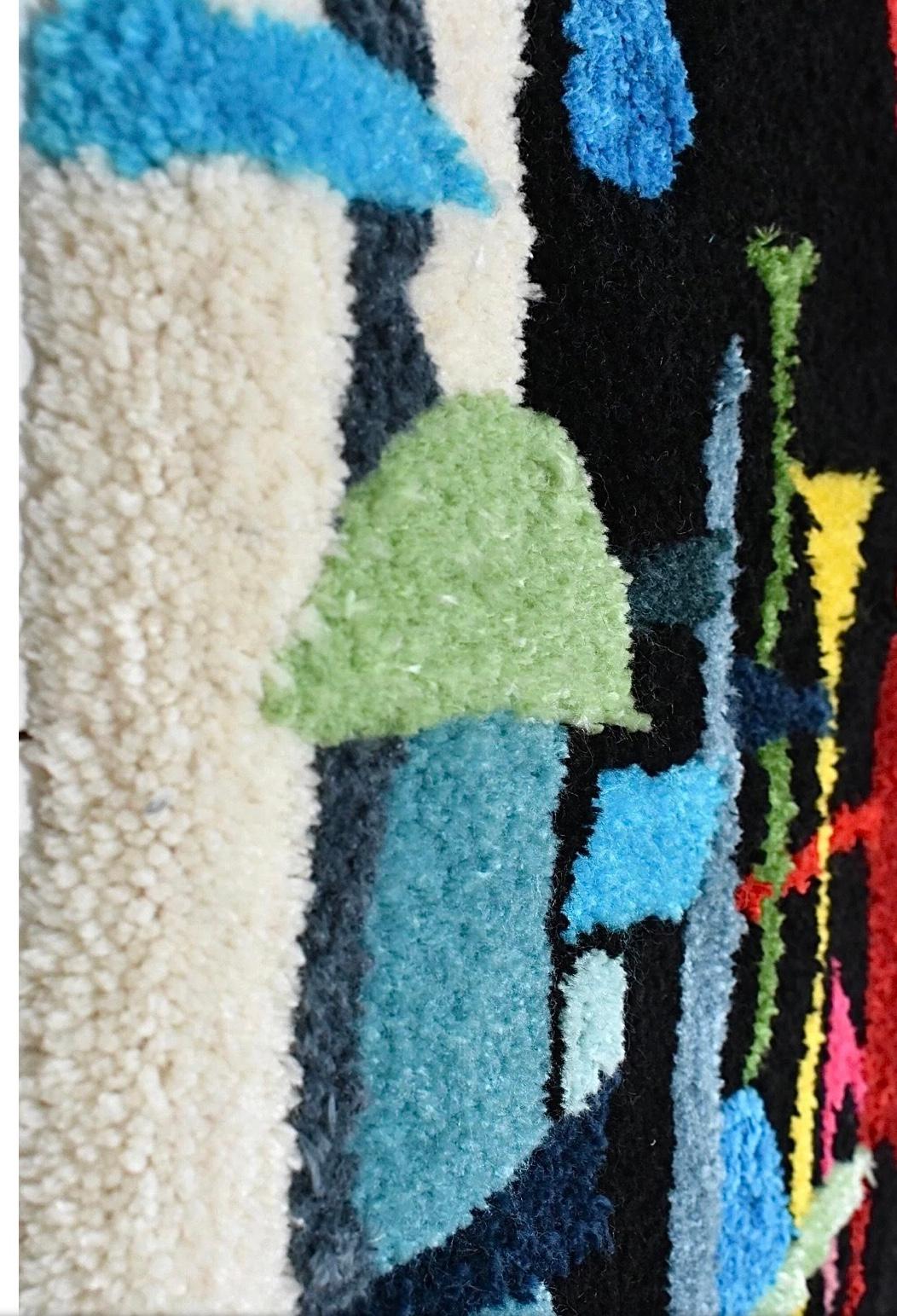 Américain Suspension murale d'art textile de style Evelyn Ackerman, faite à la main, mi-siècle moderne en vente
