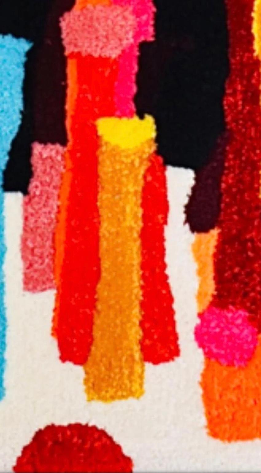 Suspension murale d'art textile de style Evelyn Ackerman, faite à la main, mi-siècle moderne Bon état - En vente à St.Petersburg, FL