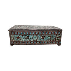 Handmade Middle Eastern Silver Enamel Box