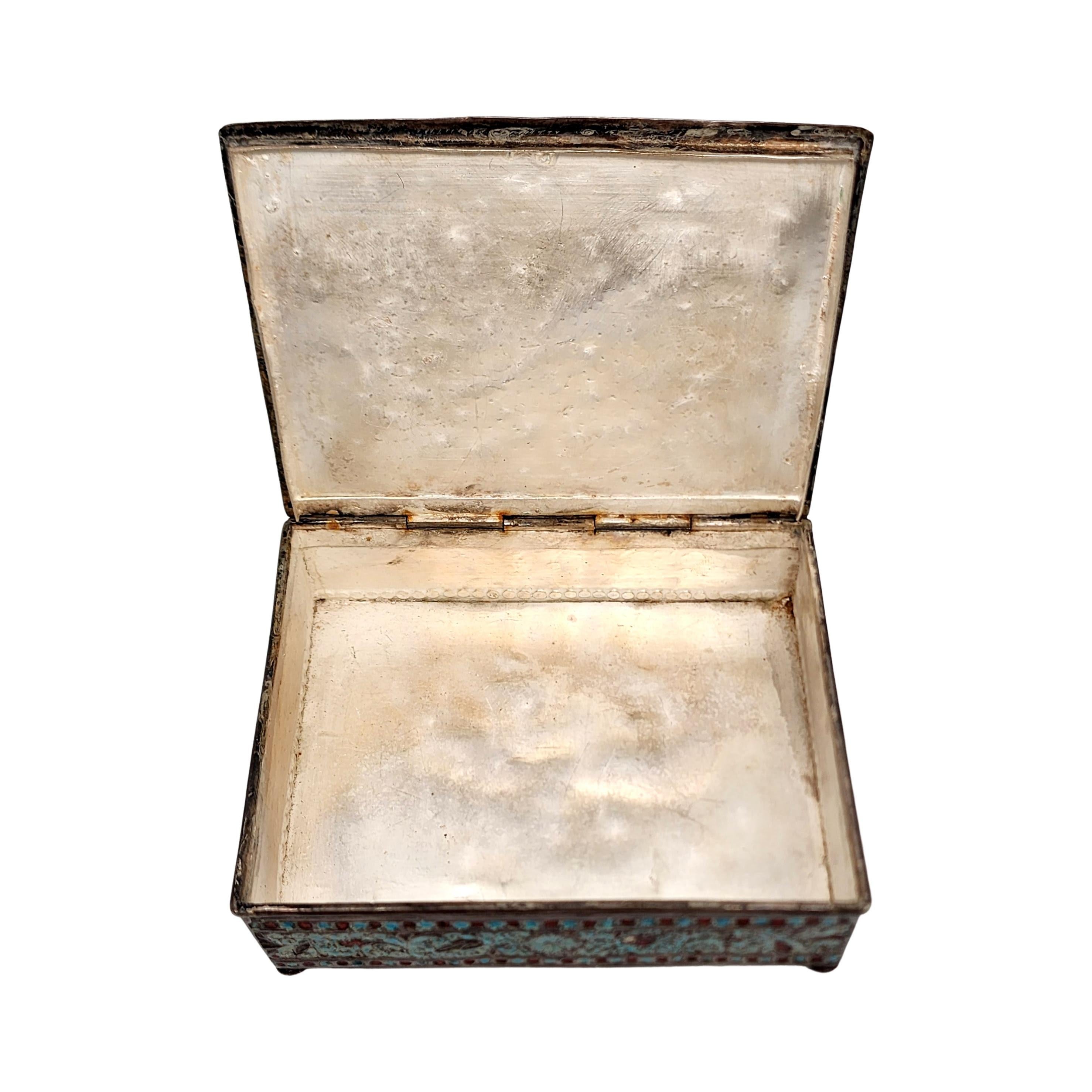 Handmade Middle Eastern Silver Enamel Box 2