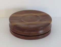 Handmade Miniature Travelling Chess Set Game Inlaid Walnut Box, circa 1930's