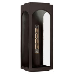 Handmade Minimal Style Arch Detail Exterior Outdoor Wall Light, Bronze, Antique