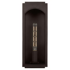 Handmade Minimal Style Arch Detail Exterior Outdoor Wall Light, Bronze, Antique