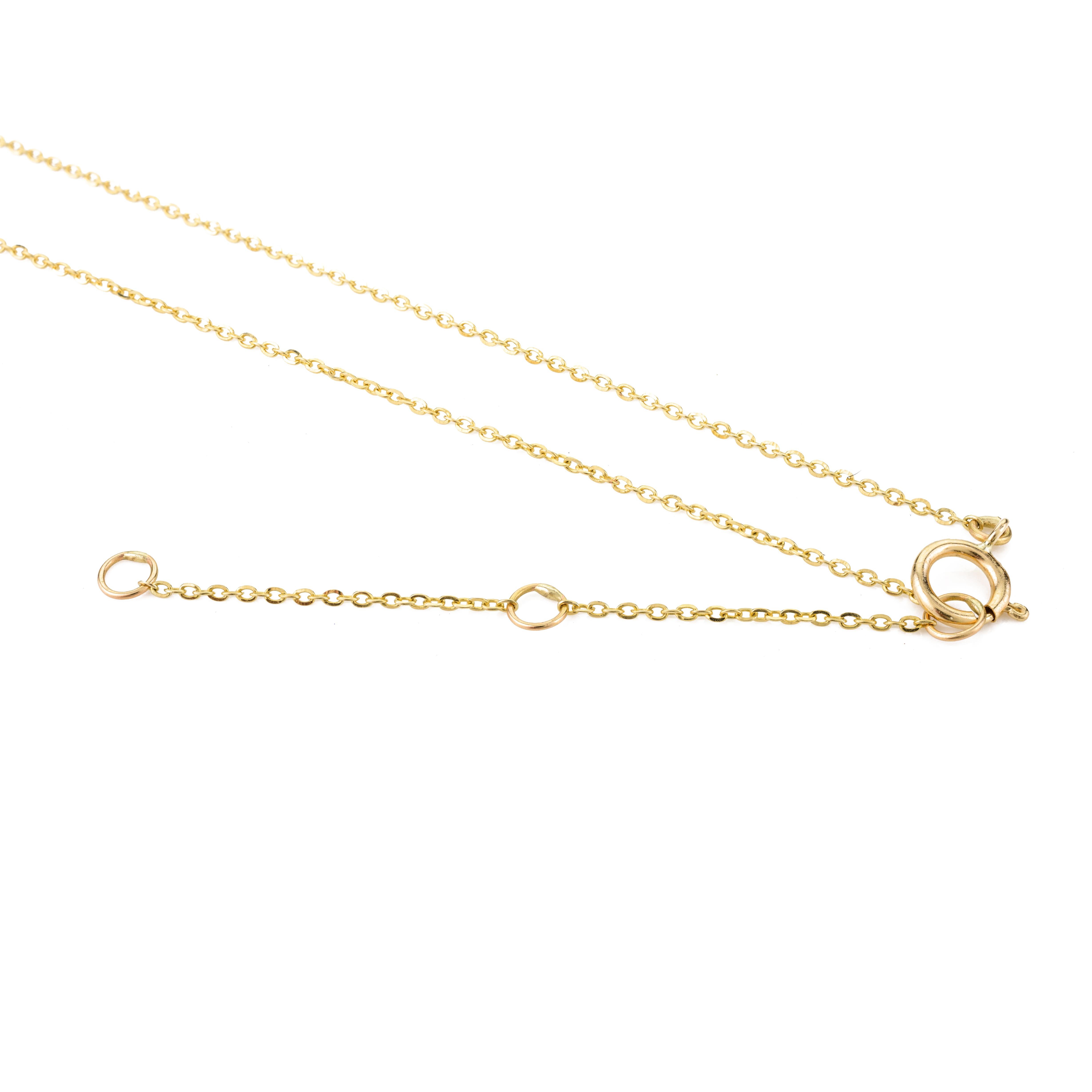 Handmade Minimalist Emerald Ruby Drop Chain Necklace in 18k Solid Yellow Gold For Sale 3