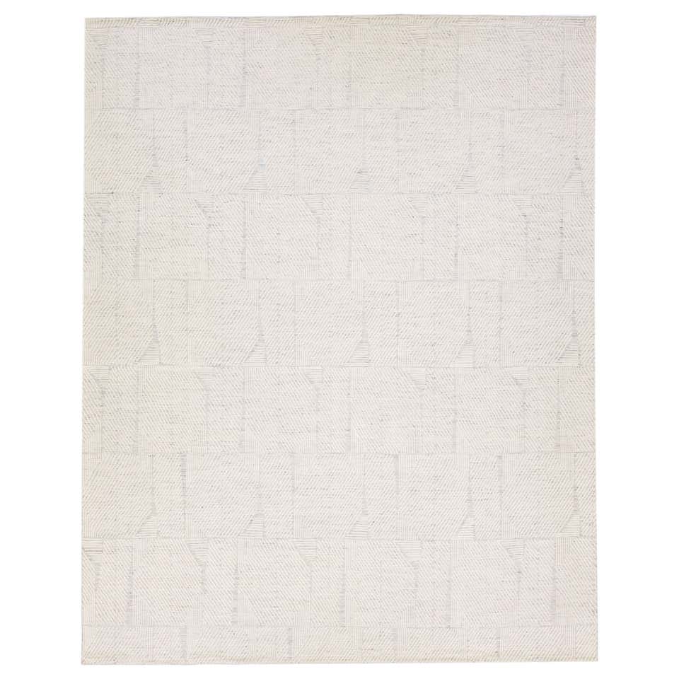 Modern Subtle Design Rug Rug and Kilim’s Contemporary Rug in White with Subtle Circle Pattern ...