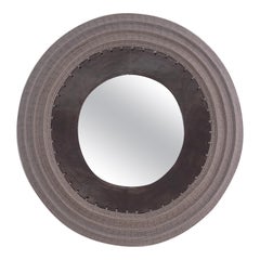 Handmade Mirror #602, Ceramic & Woven Cotton Surround, Custom Options