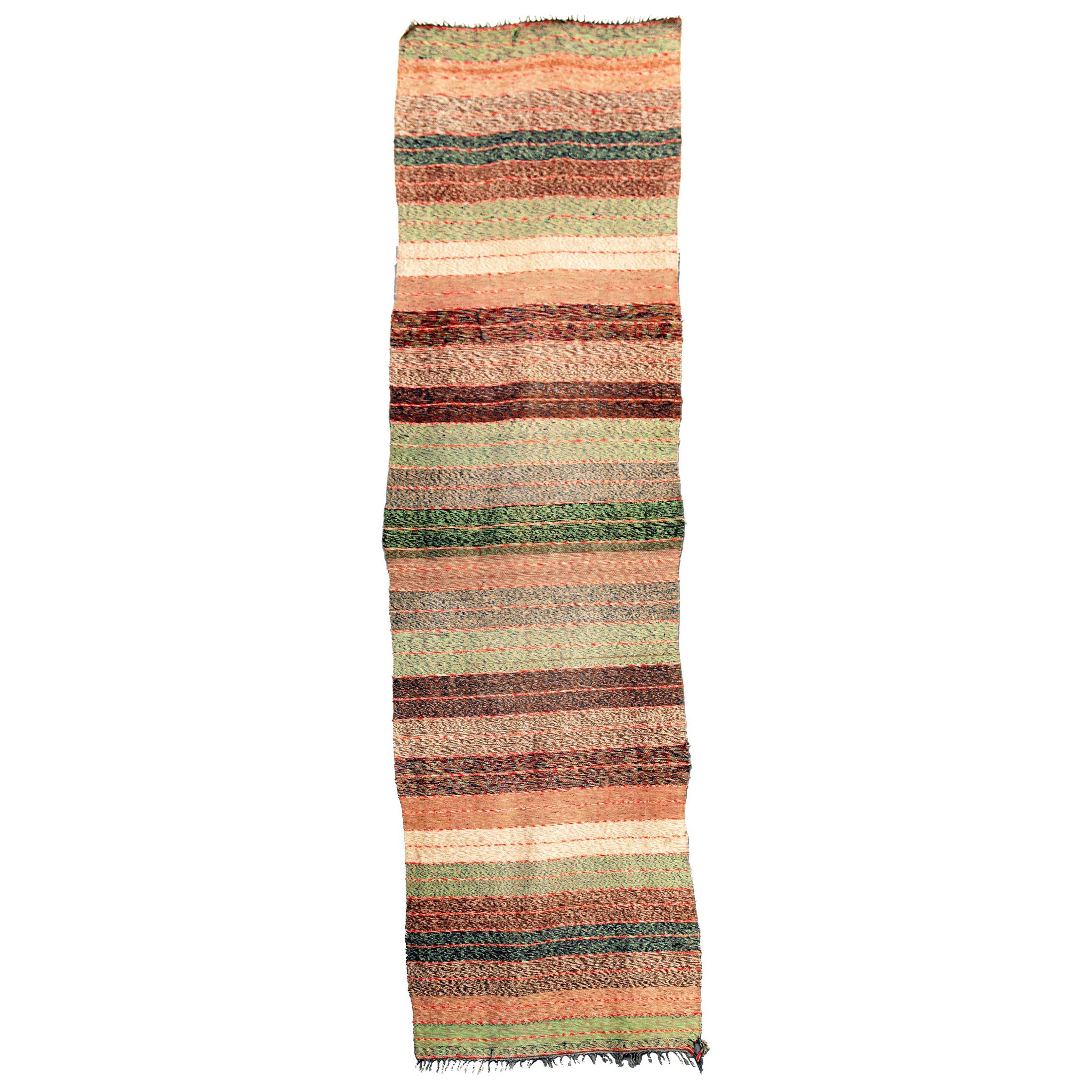 Handmade Mixed Color Cotton Wool Runner Rug