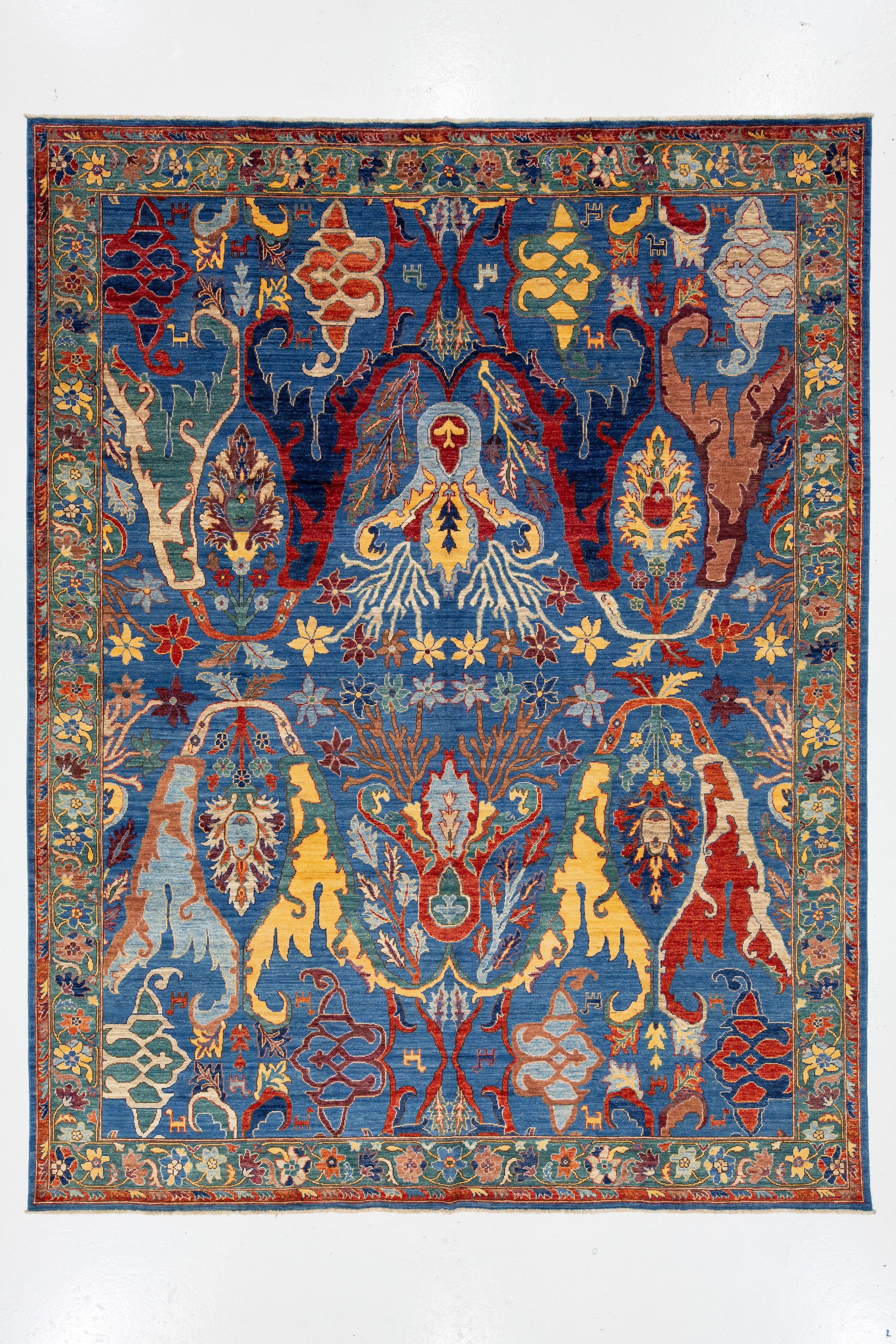 Tapis moderne en laine de style Bidjar en bleu avec motif sur toute la surface en vente 3