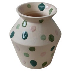 Handmade Modern Cookie Chips Ceramic Vase with Colorful Dots