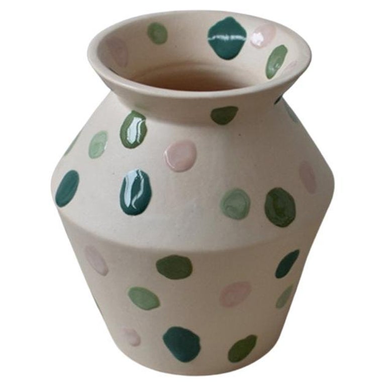 Handmade Modern Cookie Chips Ceramic Vase with Colorful Dots For Sale at  1stDibs