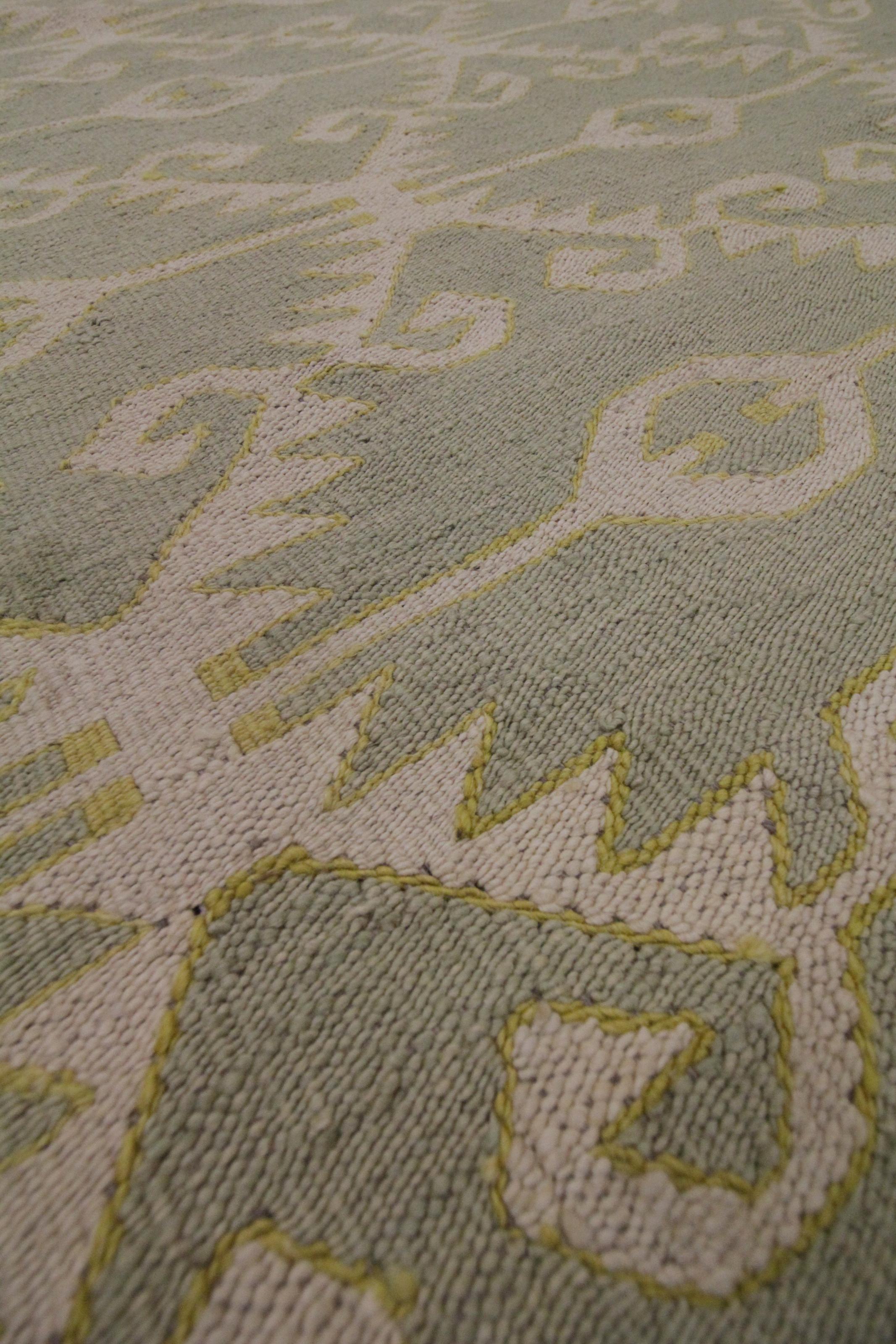 Hand-Knotted Handmade Modern Kilim Flat Rug Scandinavian Geometric Wool Area Rug