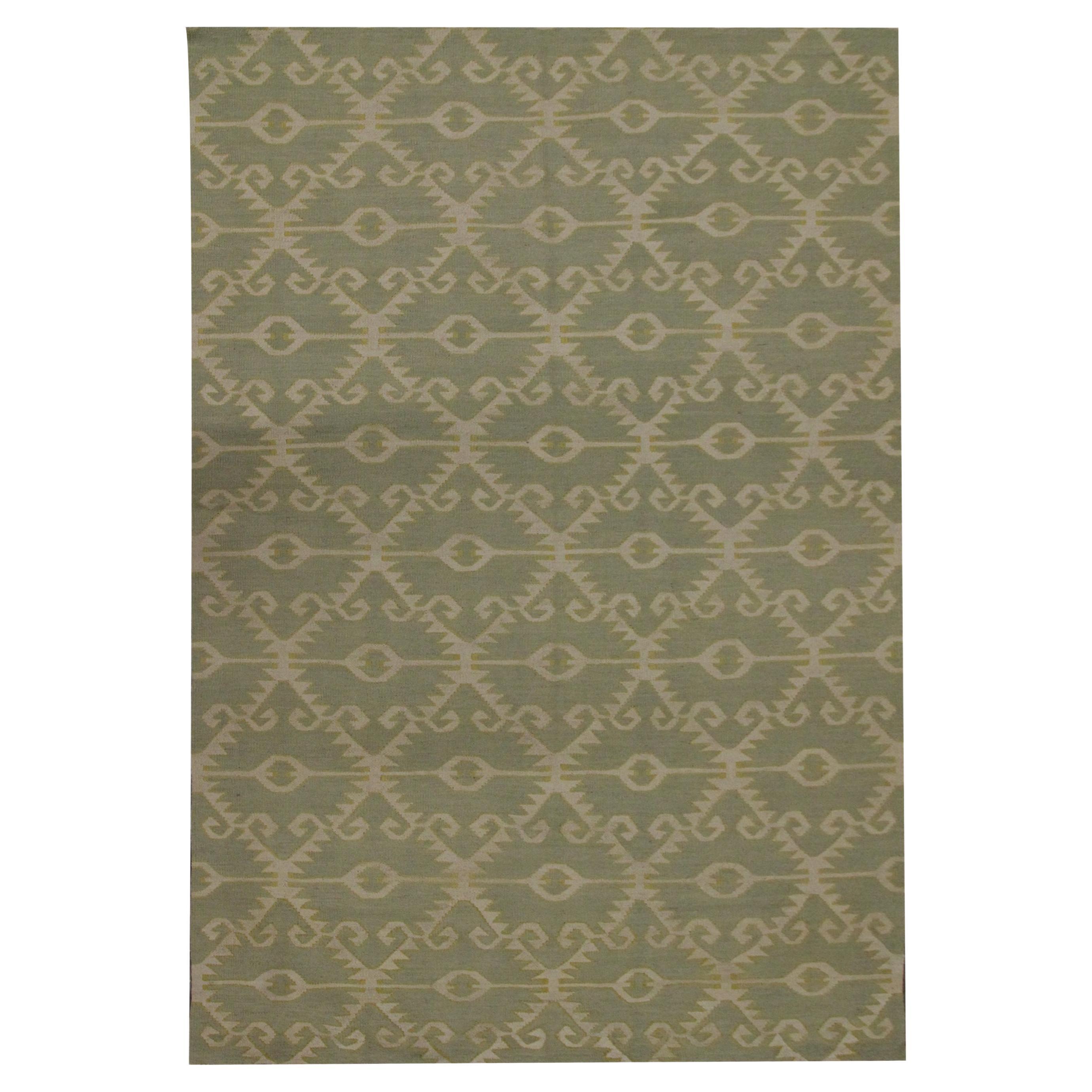 Handmade Modern Kilim Flat Rug Scandinavian Geometric Wool Area Rug