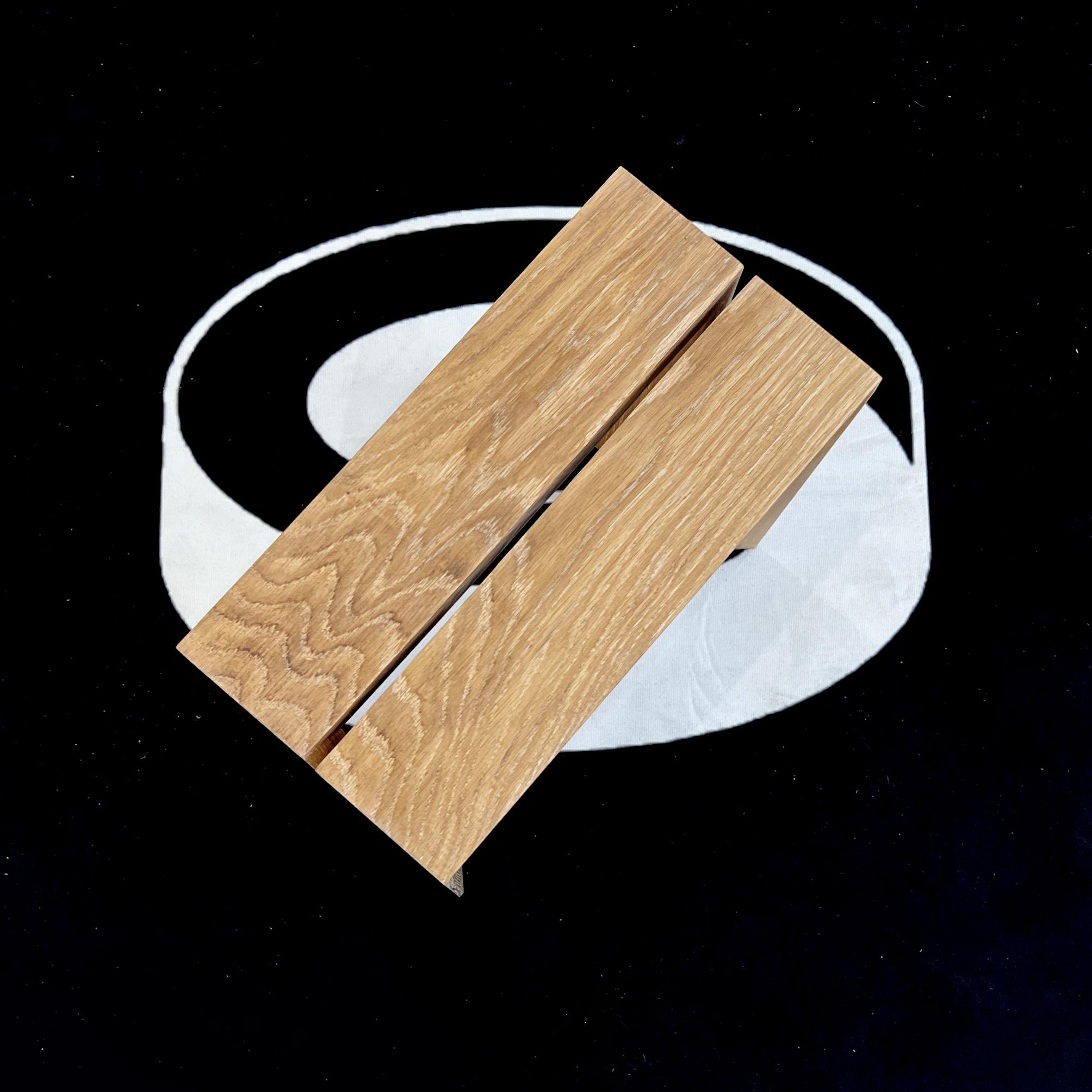 Handmade Modern Minimal Cut Hocker Weiß Eiche (Holzarbeit)