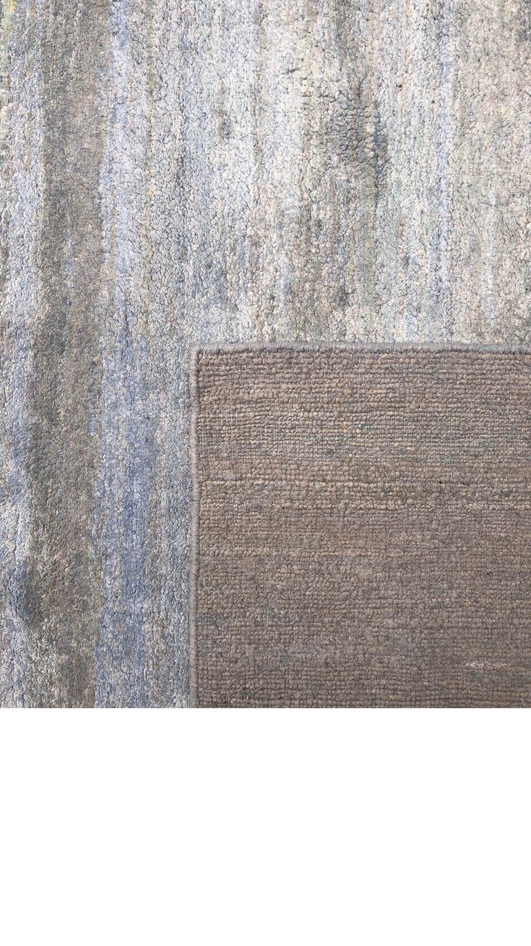 Rug & Kilim's Handmade Modern Rug Brown, Gray and Blue Plain In New Condition For Sale In Long Island City, NY