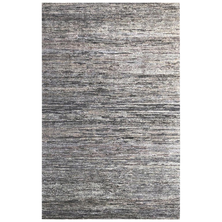 Rug and Kilim's Handmade Modern Rug Gray and Black Plain For Sale at ...