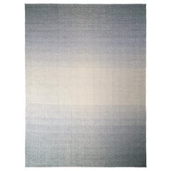 Handmade Modern Rug in Silver-Gray and Blue Gradient Pattern by Rug & Kilim