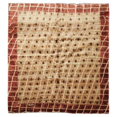 Vintage Handmade Modern Rug, Square Rug Oriental Carpet, Primitive Wool Rug Contemporary
