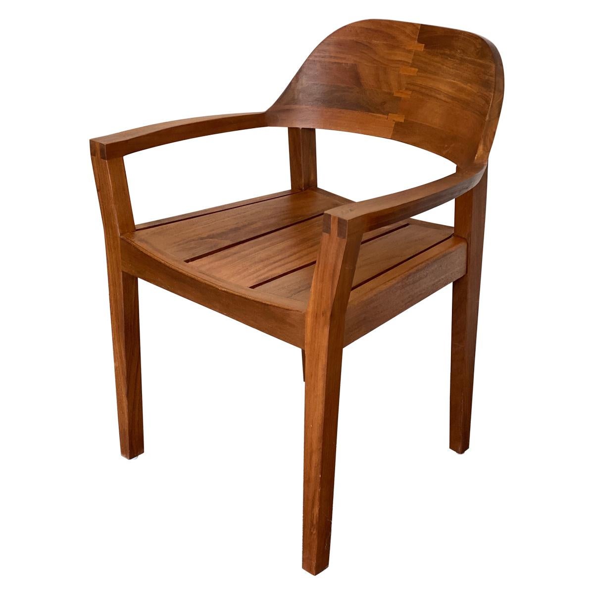 Handmade Modern Style Carribean Rosewood Armchair