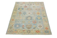 Tappeto in lana Sultanabad Rugs moderno e fatto a mano con motivo floreale multicolore