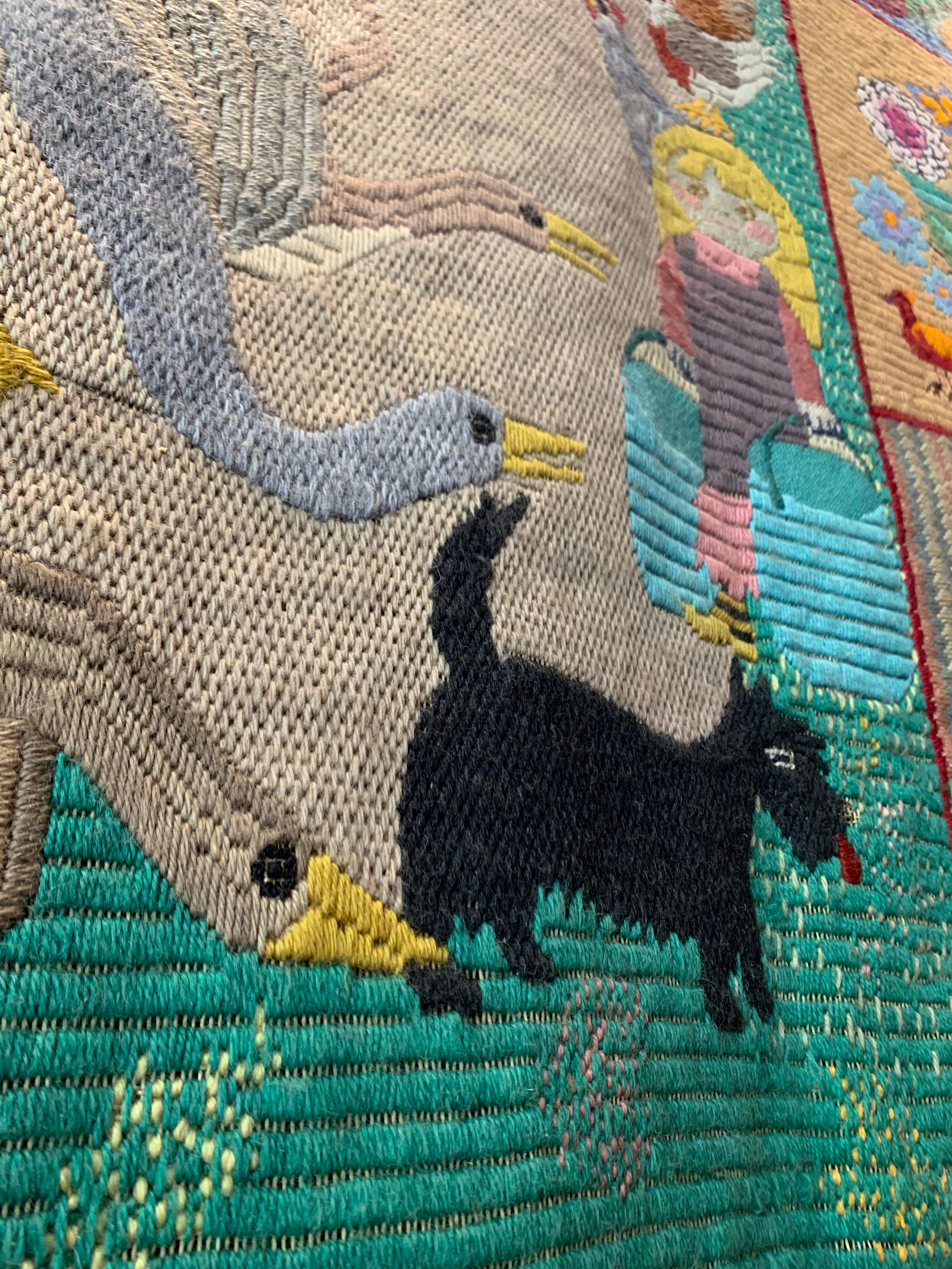 Wool Handmade Modern Tapestry For Sale