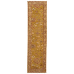 Tapis moderne turc d'Oushak en laine à motifs floraux, fait à la main