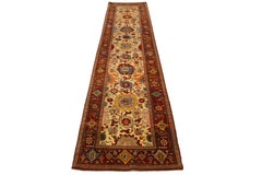 Handmade Modern Turkish Oushak Wool Runner With Multicolor Floral Design