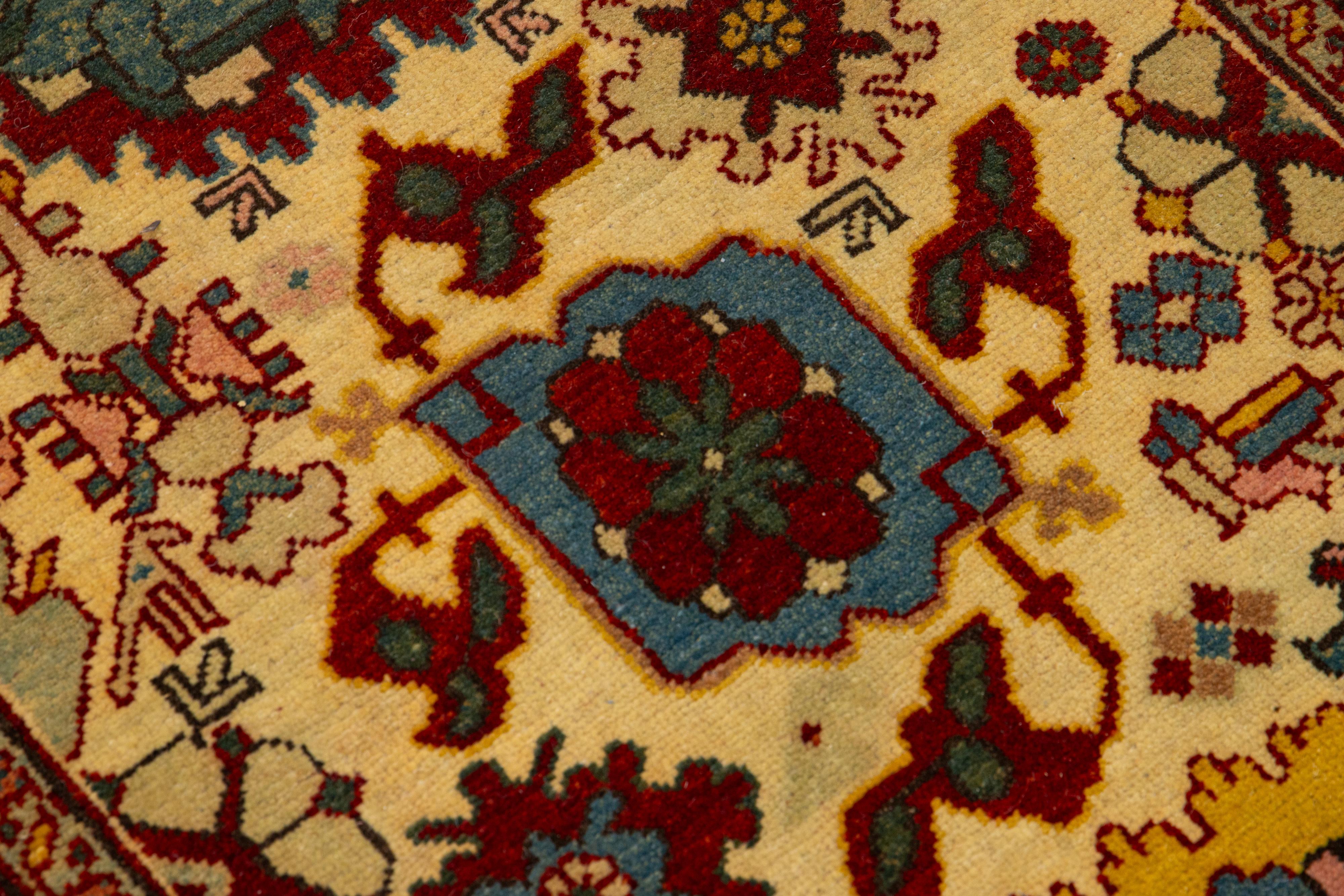 Handmade Modern Turkish Oushak Wool Runner With Multicolor Floral Design For Sale 2