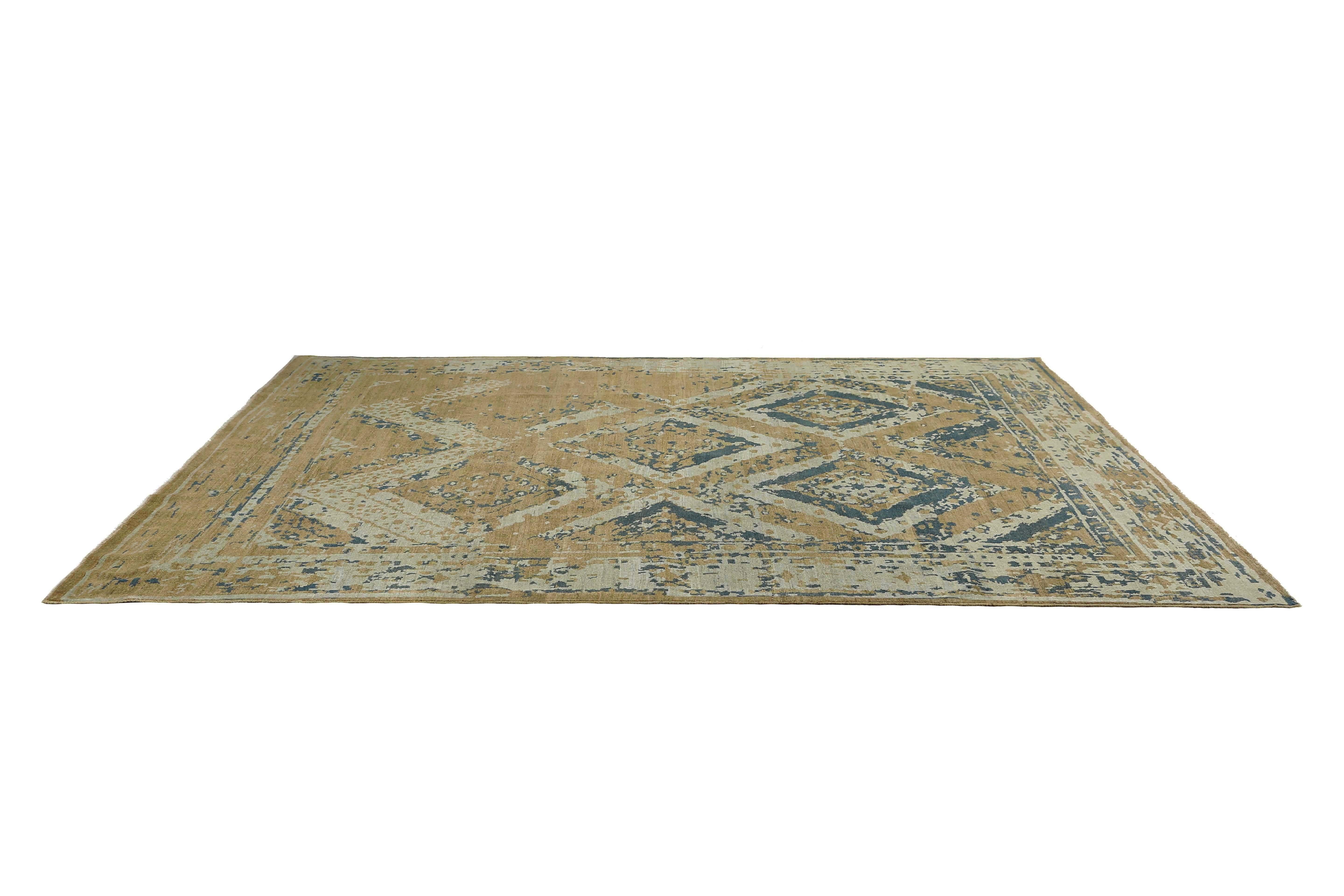 Afganistán Sultanabad Rugs Circa 1990 - Algodón Gris Marfil Amarillo - 95556 Afgano en venta