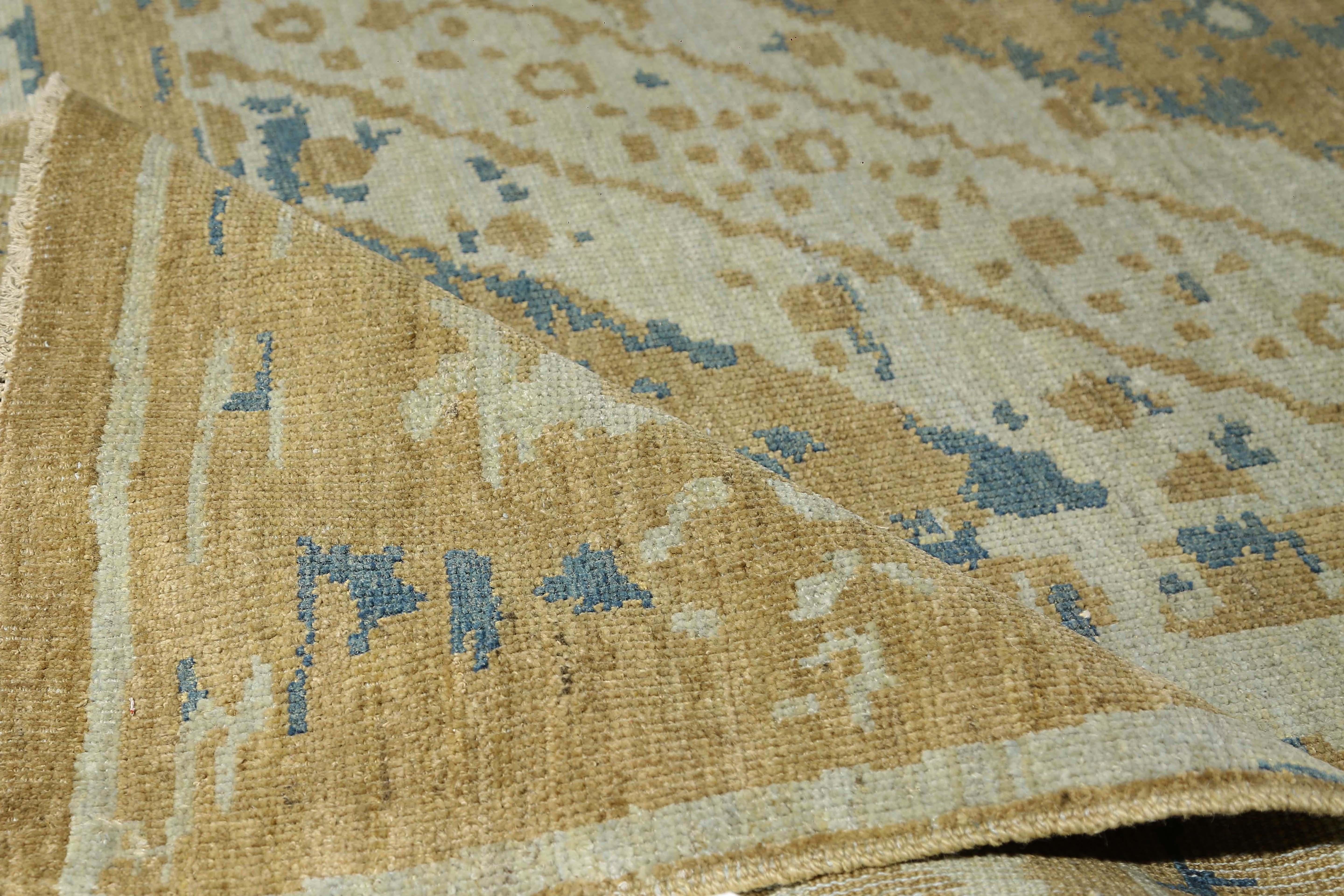 Afganistán Sultanabad Rugs Circa 1990 - Algodón Gris Marfil Amarillo - 95556 siglo XX en venta