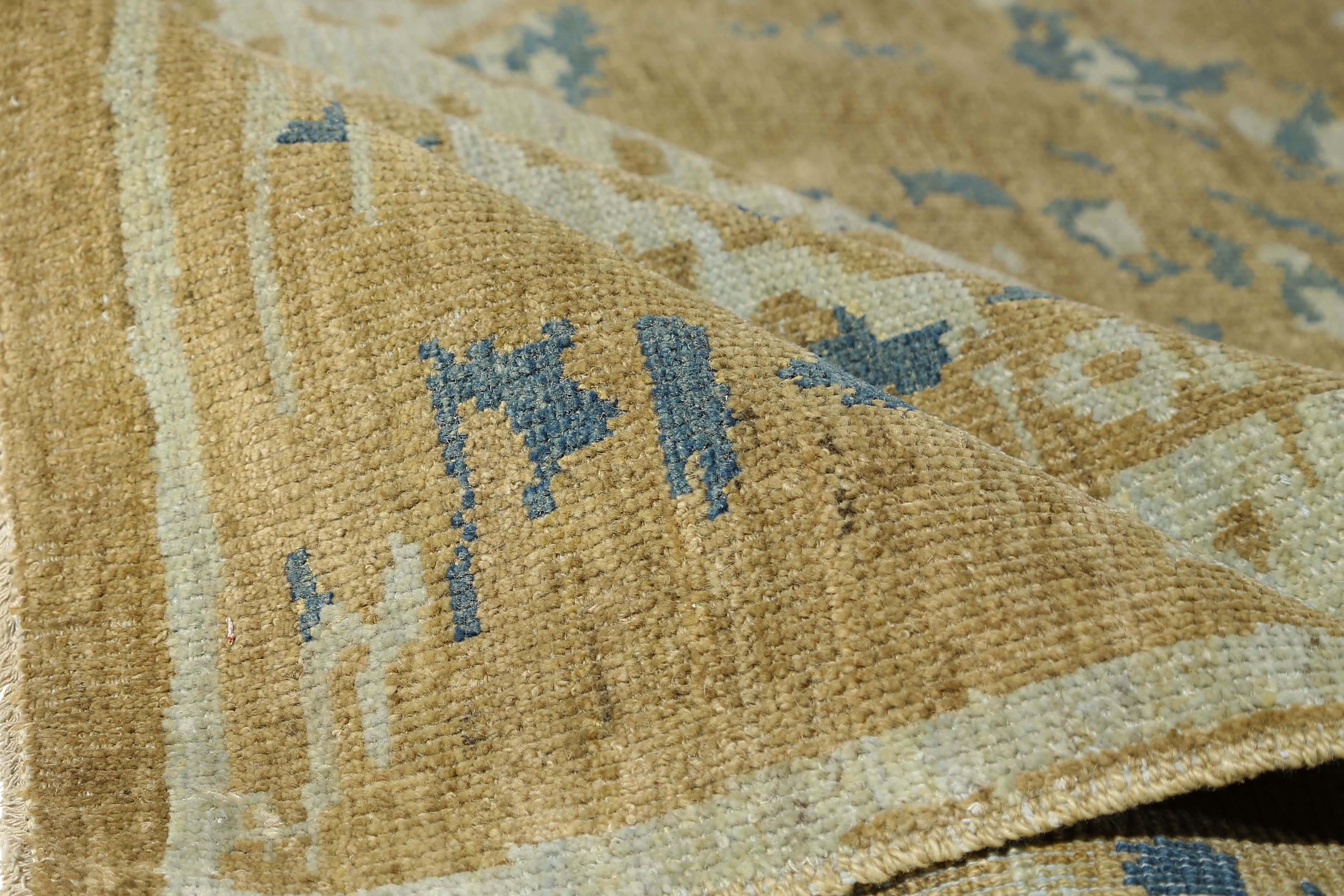 Afganistán Sultanabad Rugs Circa 1990 - Algodón Gris Marfil Amarillo - 95556 en venta 1