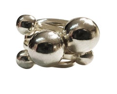 Handmade Modernist 925 Sterling Silver Multiple Ball Ring Size 8