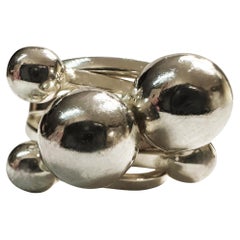 Handmade Modernist 925 Sterling Silver Multiple Ball Ring Size 8
