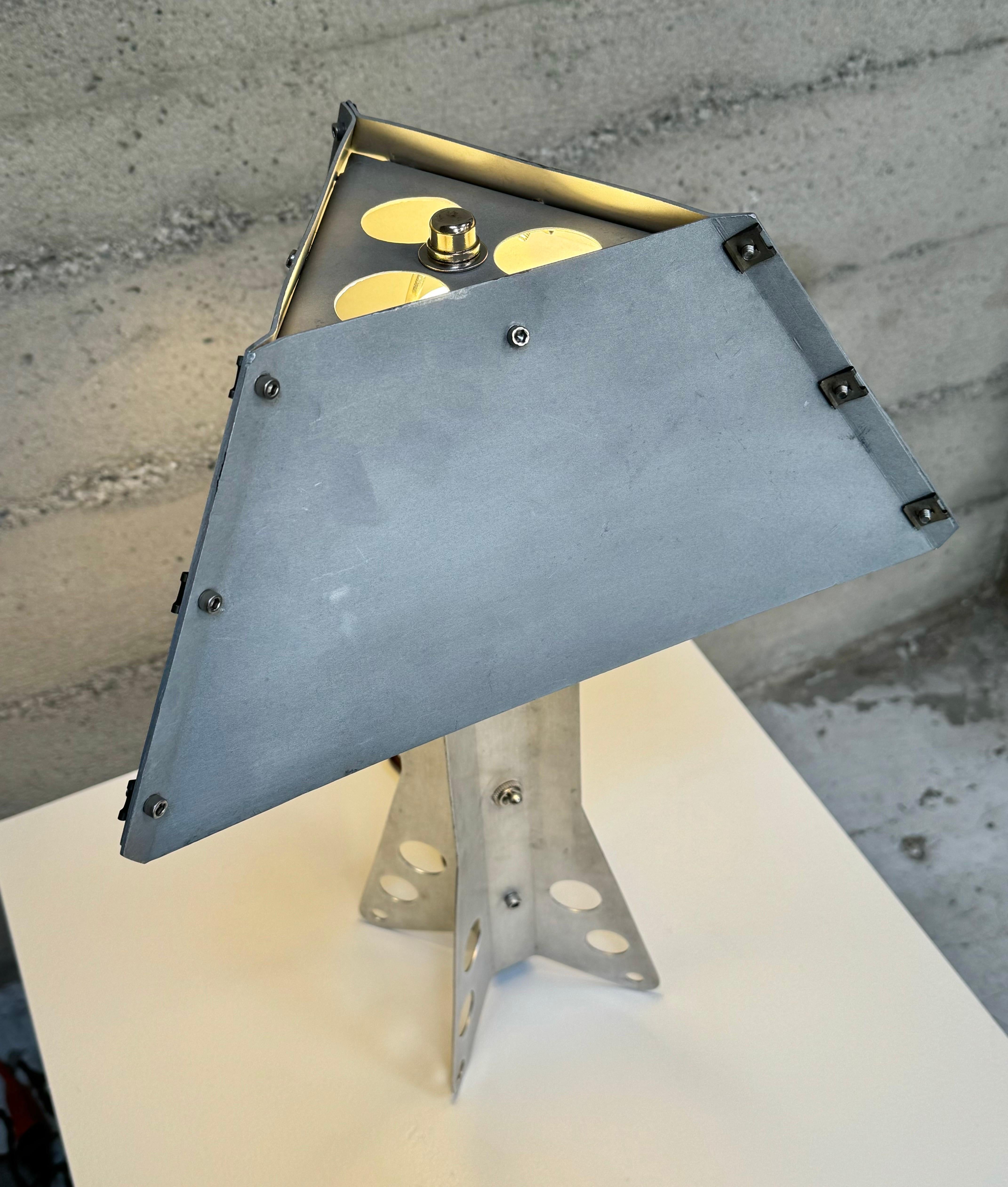 Handmade Modernist / Machine Age Aluminum Table Lamp For Sale 5