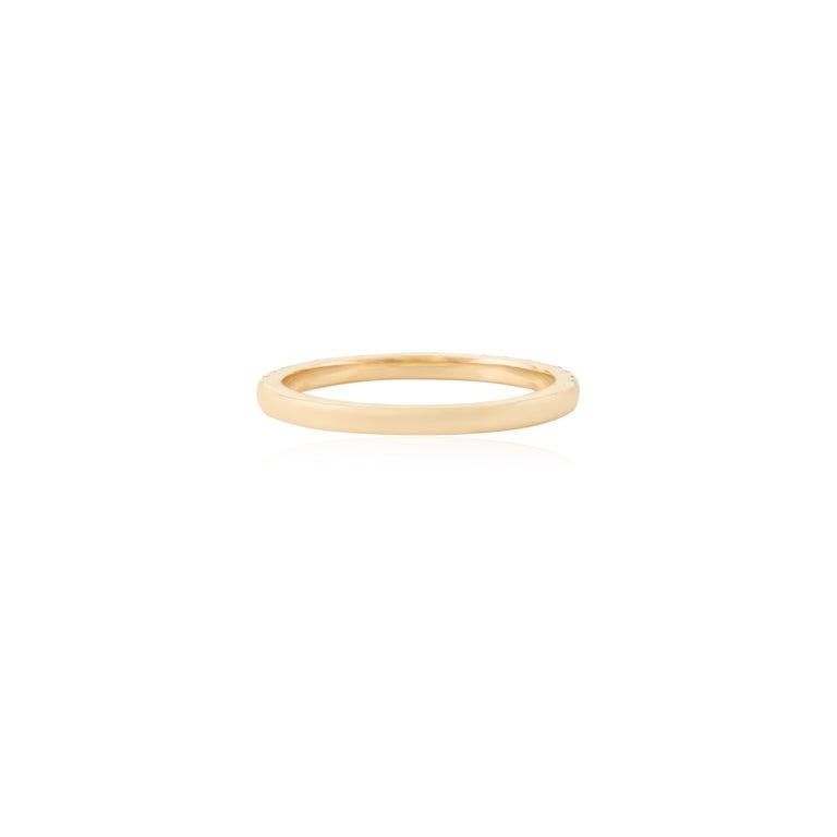 For Sale:  Handmade Moissanite Promise Band Ring in 14k Solid Yellow Gold for Girlfriend 7