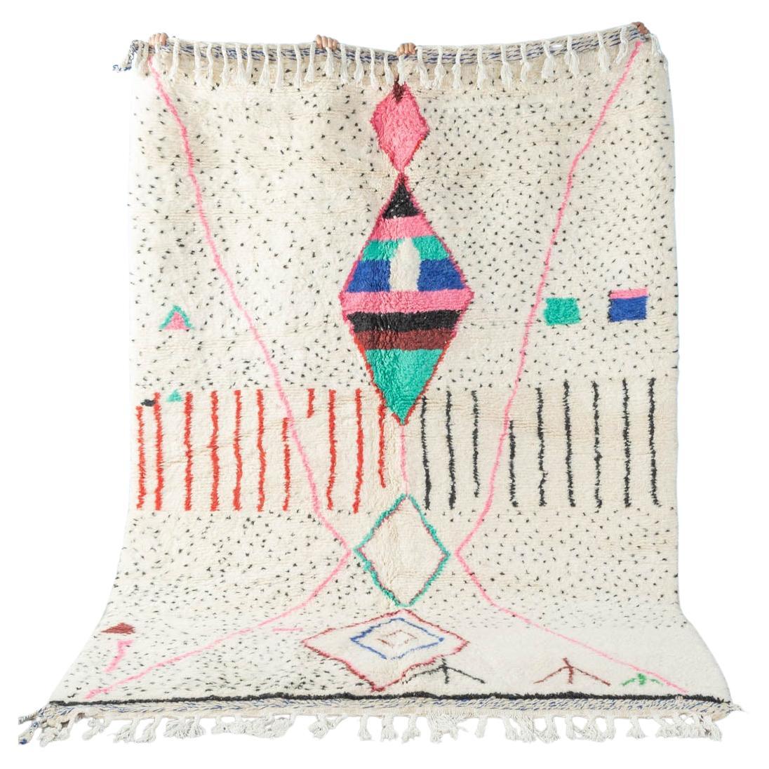Handmade Moroccan Berber Rug 100% Wool Beni Ourain For Sale
