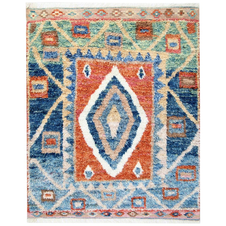 Moroccan Rugs Red And Blue Primitive Handmade Carpet Moroccan Rugs Red And Blue